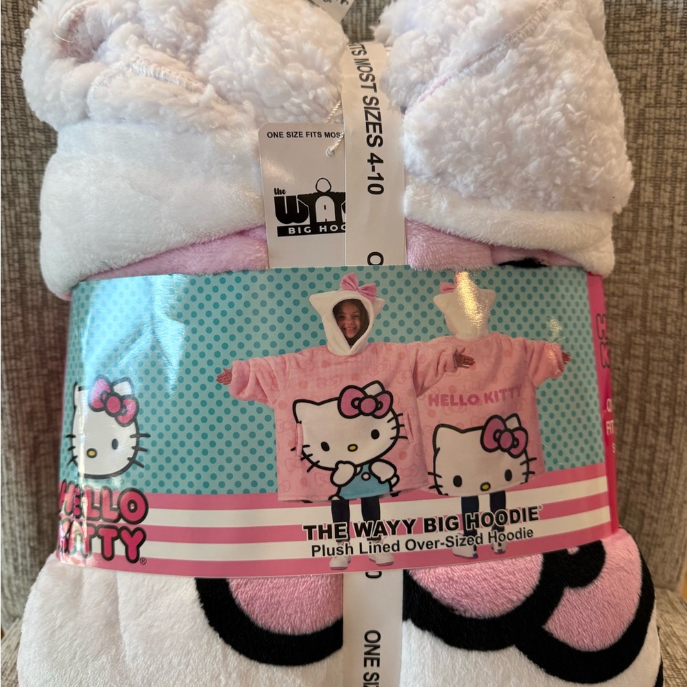Hello Kitty White and Pink Plush Hoodie